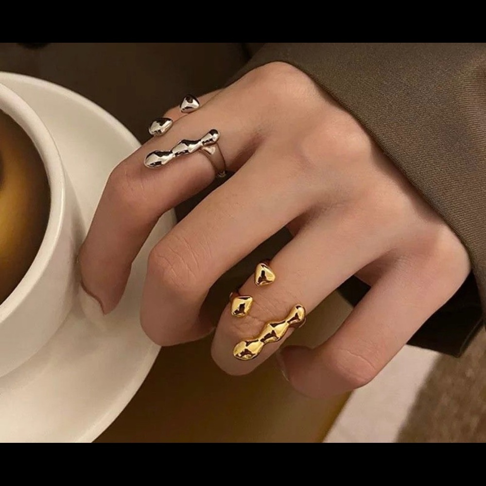 Brilliant Gold Vermeil Rings Set of 2